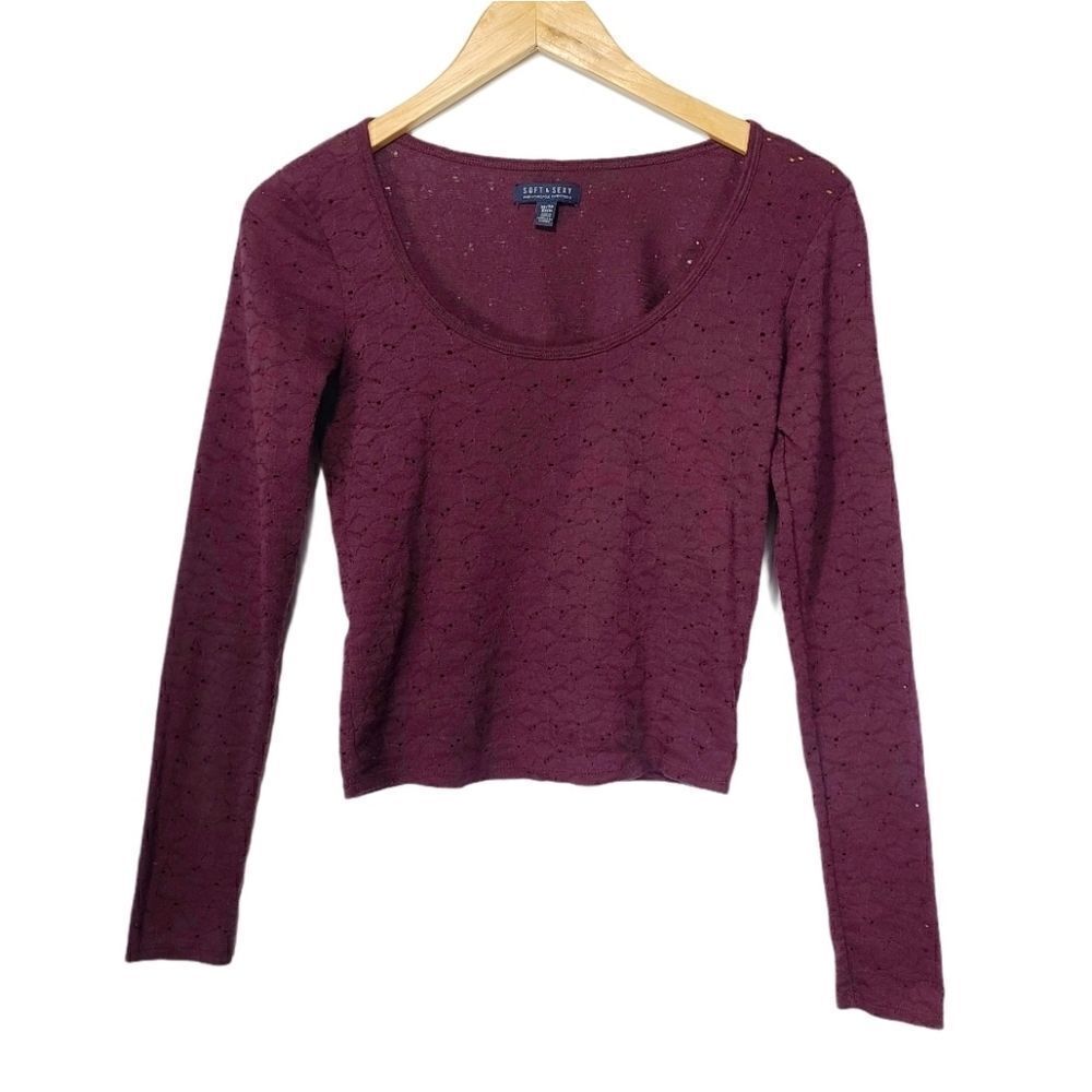 American Eagle Soft & Sexy Burgundy Crop Top